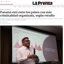 La Prensa: Panamá está entre los países con más criminalidad organizada, según estudio