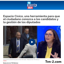 TVN Noticias: Espacio Cívico, una herramienta para que el ciudadano conozca a los candidatos y la gestión de los diputados